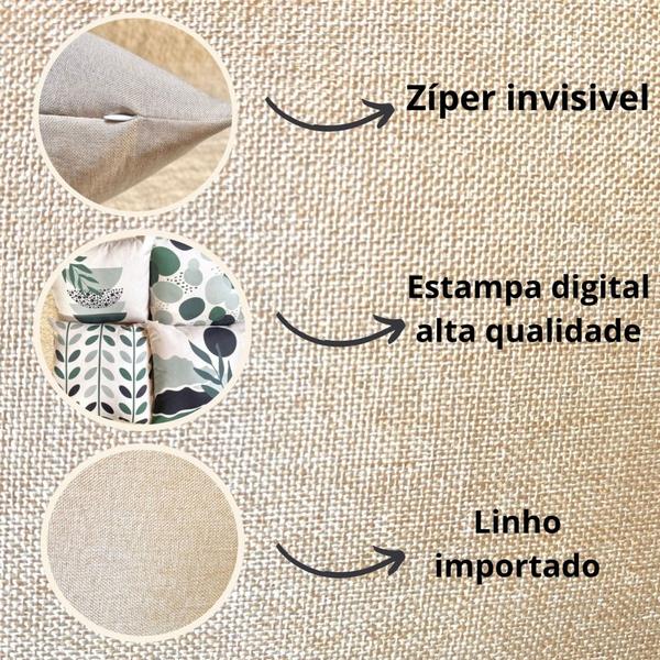 Imagem de Capas de Almofada em Linho  Kit com 4 Unidades Lindas e Modernas