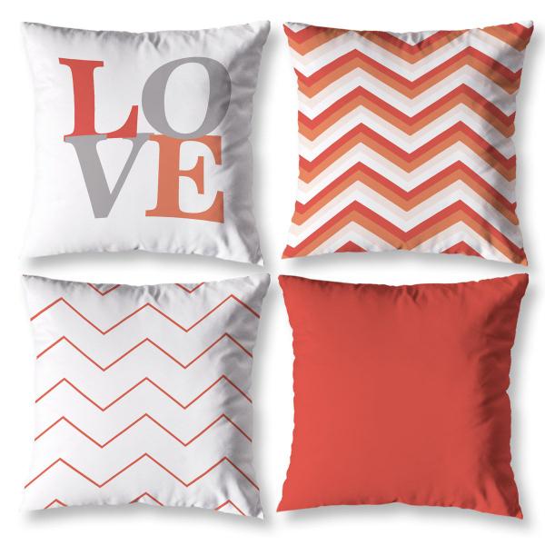 Imagem de Capas de Almofadas Decoração Kit 4 Peças Estampadas Chevron