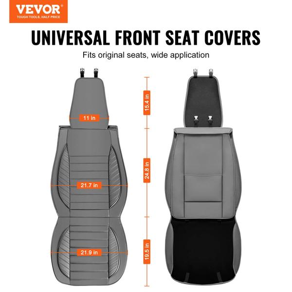 Imagem de Capas de assento de carro VEVOR Assentos dianteiros universais de material sintético cinza