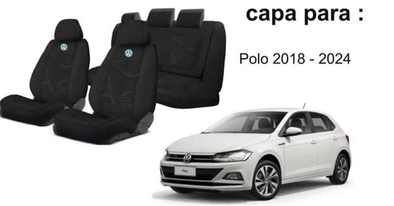 Imagem de Capas de Banco Personalizadas Polo 2018-2024 + Volante Exclusivo + Chaveiro Volkswagen