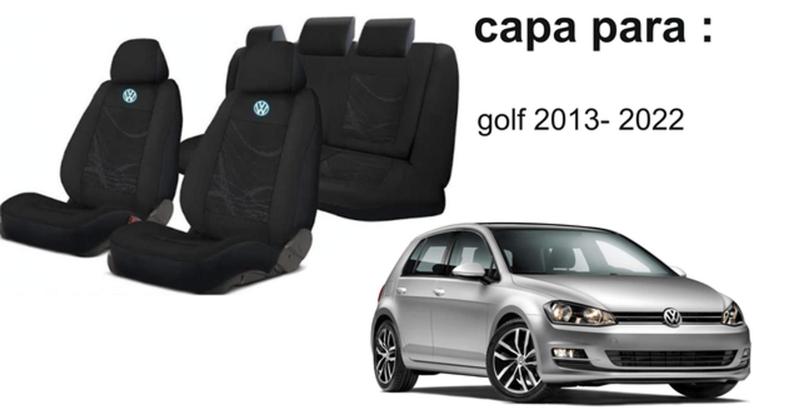 Imagem de Capas de Bancos Exclusivas Golf 2013-2022 + Volante + Chaveiro VW