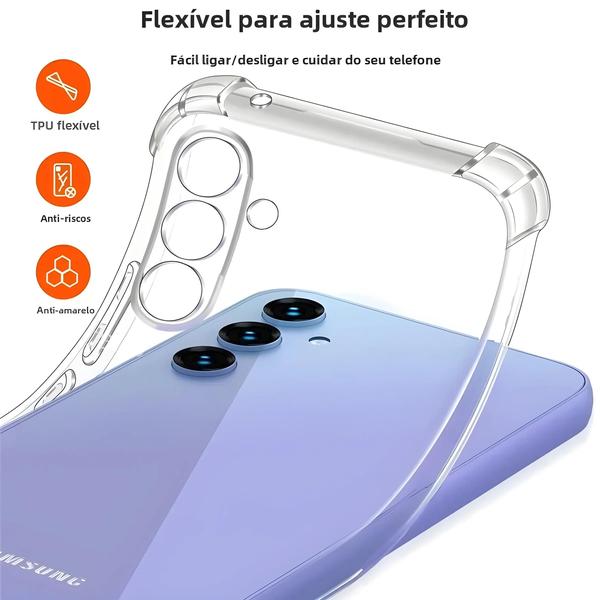 Imagem de Capas de Silicone TPU para Samsung Galaxy A55, A35, A25, A15 e A05 (4G e 5G)