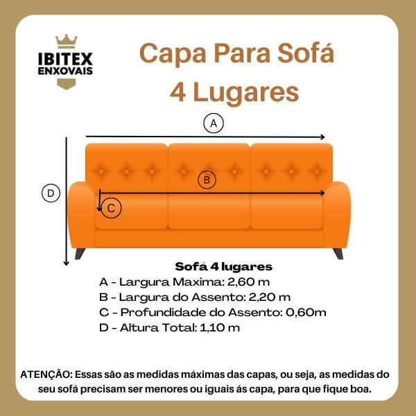 Imagem de Capas De Sofá 4 Lugares De Malha Gel Resistente Costura Reforçada Com 6 Fixadores