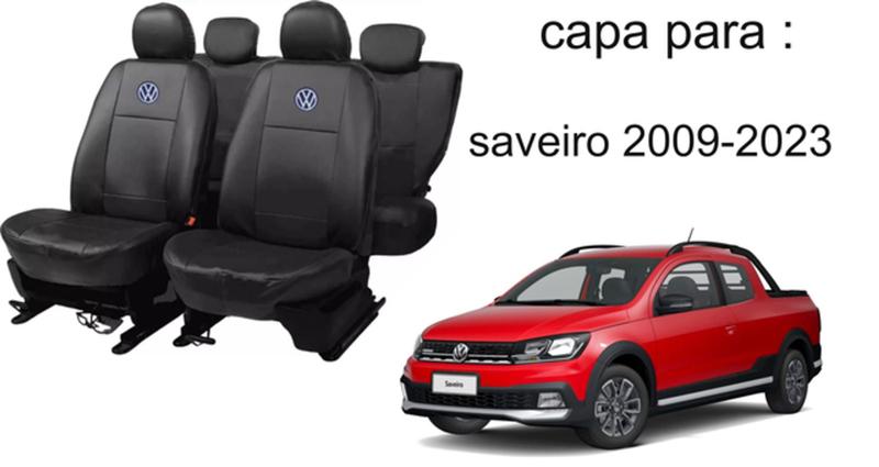 Imagem de Capas de Tecido Saveiro 2009-2023: Proteção e Estilo + Volante Personalizado + Chaveiro VW