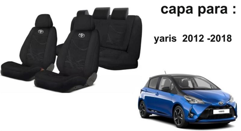 Imagem de Capas Personalizadas Yaris Estofado Sob Medida 12-18 + Volante + Chaveiro