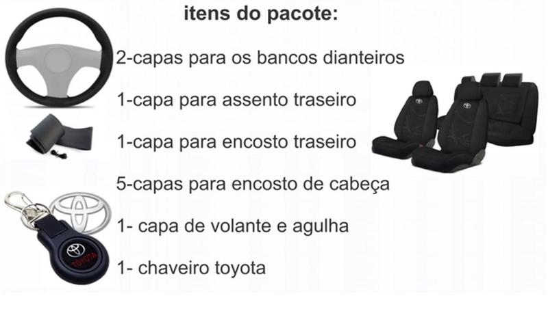 Imagem de Capas Sob Medida de Estofamento Prius 2010-21 + Volante + Chaveiro