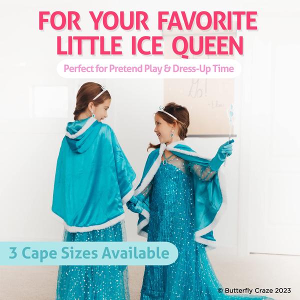 Imagem de Cape Butterfly Craze Snow Princess Ice Blue para crianças de 7 a 8 anos