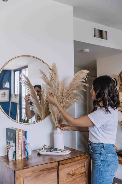 Imagem de Capim Dos Pampas Decoração Sala Quarto Home Office 5 Hastes