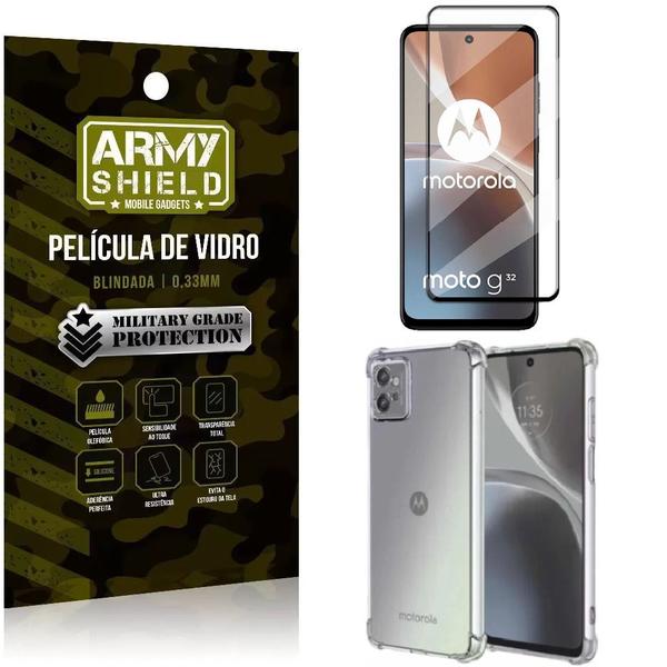 Imagem de Capinha Antishock + Película de Vidro 3D Moto G32 - Armyshield