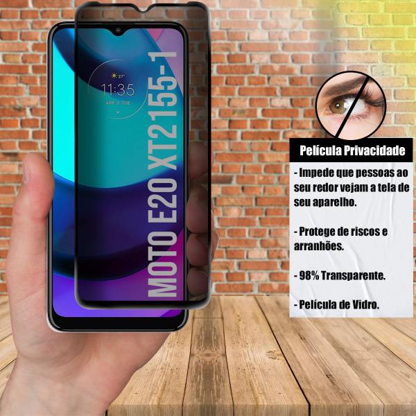 Imagem de Capinha Aveludada + Pel 3d Privacidade + Camera + Traseira Moto E20 XT2155 6.5 - Cell In Power25