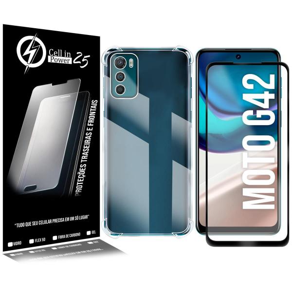 Imagem de Capinha Celular Transparente Compatível Moto G42 XT2233 6.4 + 2 Pel Vidro 3d - Cell In Power25