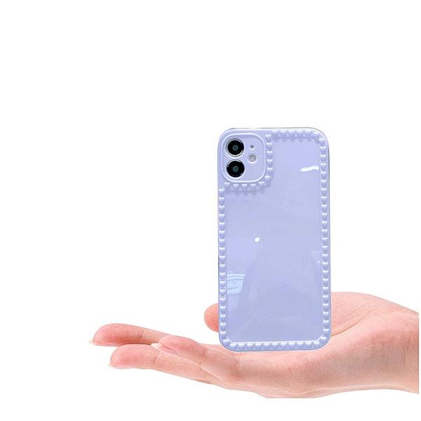 Capinha Compatível com iPhone 12 Silicone rígido Brilhante estampa Corações - Genérica