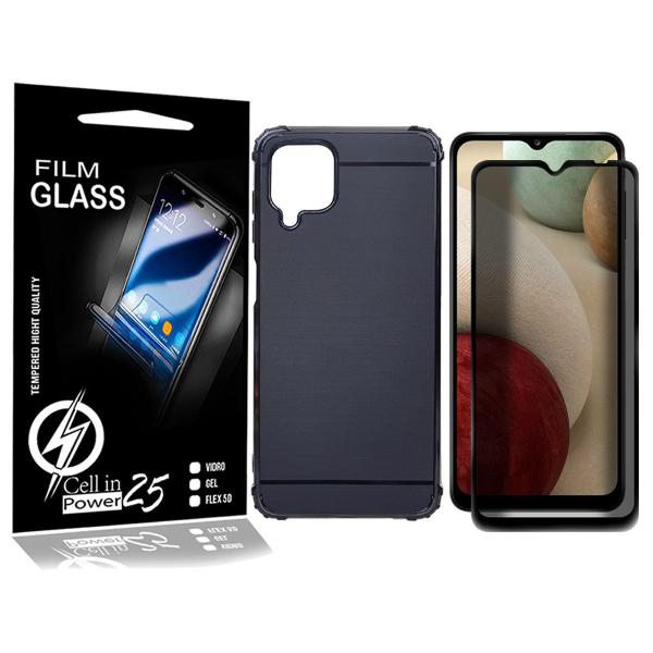 Imagem de Capinha Flexível Preta + Película Privacidade Para Galaxy A12 A125 6.5 - Cell In Power25