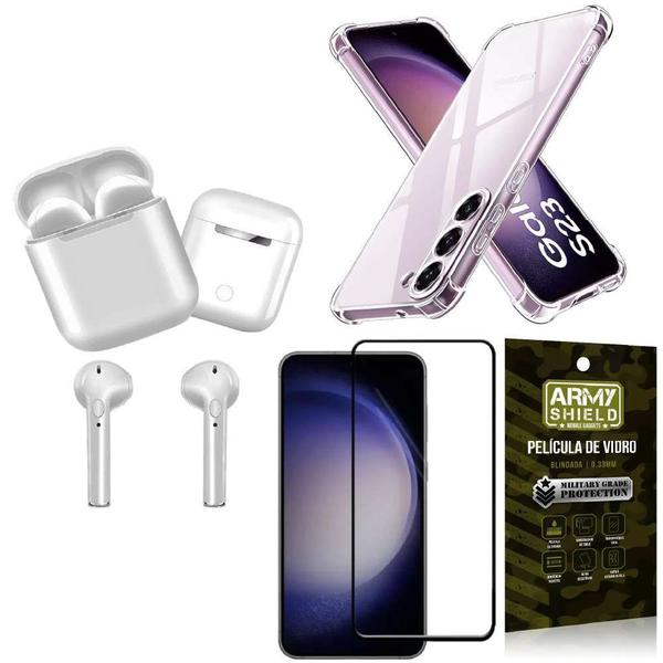 Imagem de Capinha Samsung S23 + Fone de Ouvido Bluetooth TWS + Película 3D