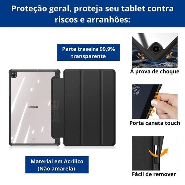 Imagem de Capinha Slot Caneta Acrílico Para Samsung Tab S6 Lite P619