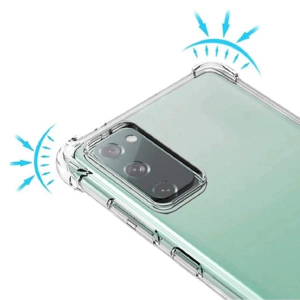 Imagem de Capinha Transparente + Capa Chuva Coração + Película Vidro 3D Compativel Com Samsung Galaxy S20 Fe