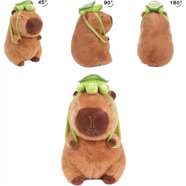 Capivara de Pelúcia Marrom com Mochila de Tartaruga - Chaveiro Infantil Imagem de Capivara de Pelúcia Marrom com Mochila de Tartaruga - Chaveiro Infantil