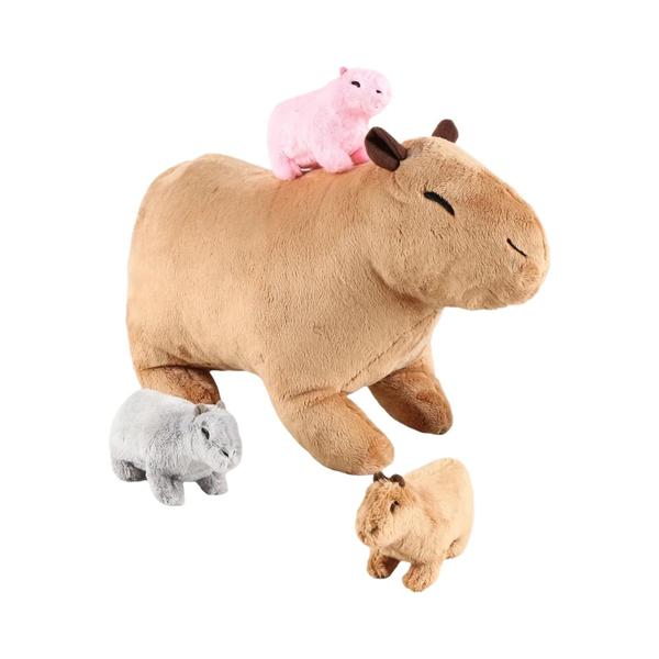 Capivara Kawaii de Pelúcia - Mamãe com 4 Bebês - 34cm Capivara Kawaii de Pelúcia - Mamãe com 4 Bebês - 34cm