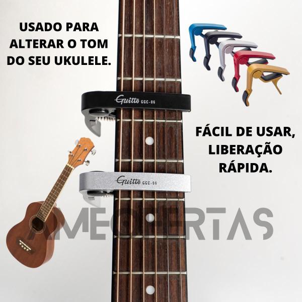 Imagem de Capotraste Braçadeira Guitarra E Violão Aço E Nylon Preto