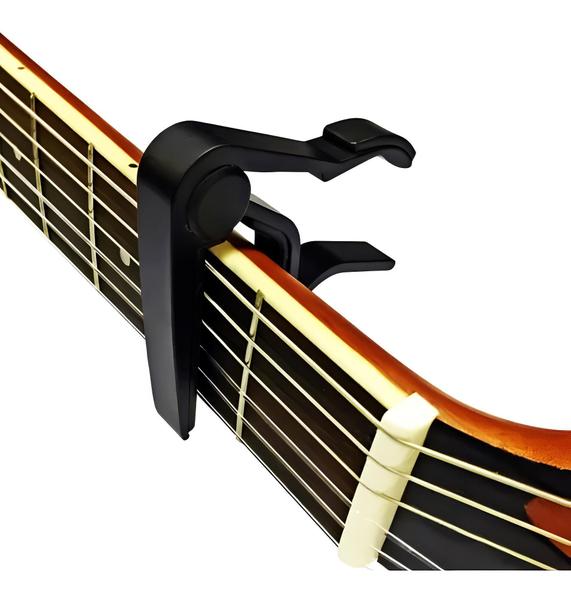 Imagem de Capotraste Braçadeira Guitarra E Violão Aço E Nylon Preto