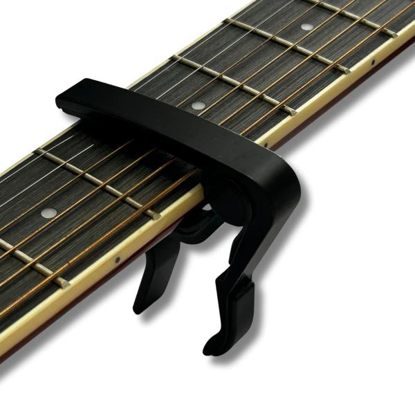 Capotraste para Violão Aço Metal Alumínio Preto Turbo Imagem de Capotraste para Violão Aço Metal Alumínio Preto Turbo