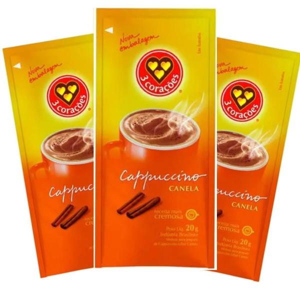 Imagem de Cappuccino 3 Corações Canela Em Sachê 20G - 10 Unds