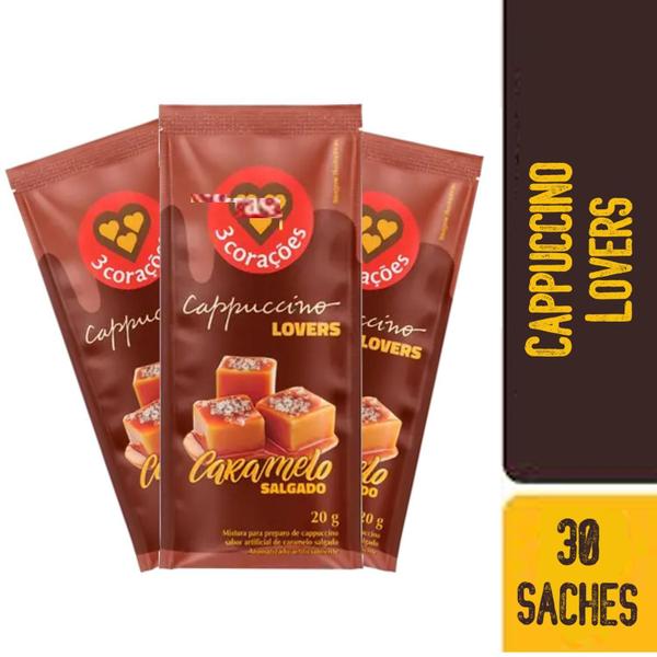 Imagem de Cappuccino 3 Corações Caramelo Salgado 20G (30 Sachês)