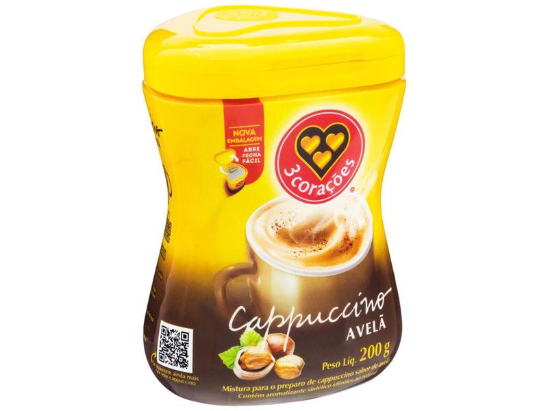 Imagem de Cappuccino 3 Corações Solúvel Avelã - Pote 200g