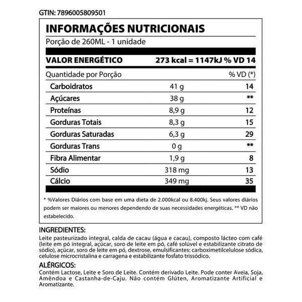 Cappuccino Pronto 3 Corações Chocolate 260ml Imagem de Cappuccino Pronto 3 Corações Chocolate 260ml