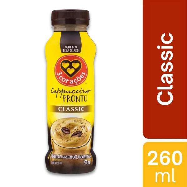 Cappuccino Pronto Classic Três Corações 260ml Imagem de Cappuccino Pronto Classic Três Corações 260ml