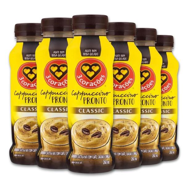 Imagem de Cappuccino Pronto Classic Três Corações Kit 6 Capucino 260ml