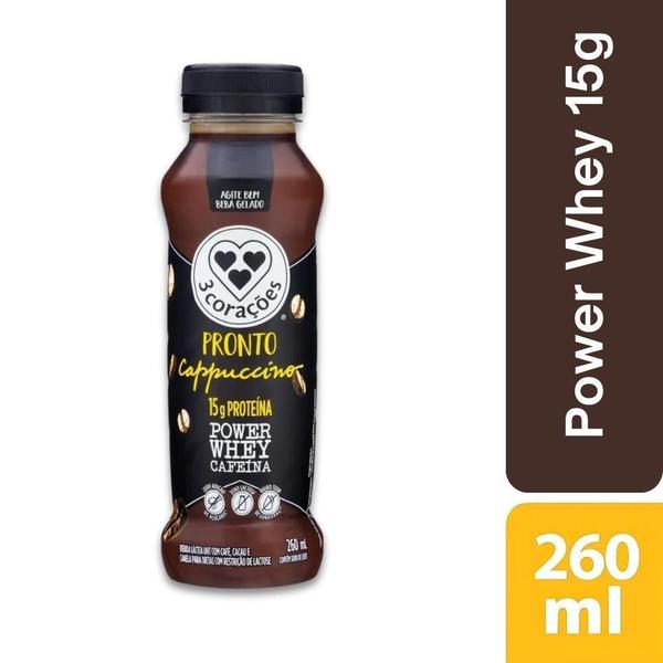 Imagem de Cappuccino Pronto Power Whey 3 Corações Kit 6 Capucino 260Ml