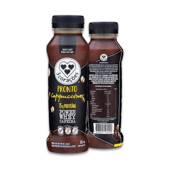 Imagem de Cappuccino Pronto Power Whey 3 Corações Kit 6 Capucino 260Ml