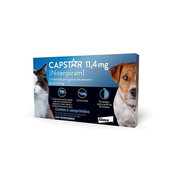 Imagem de Capstar Cães e Gatos 0Kg a 11Kg Pequeno Porte 6 Comprimidos - Elanco