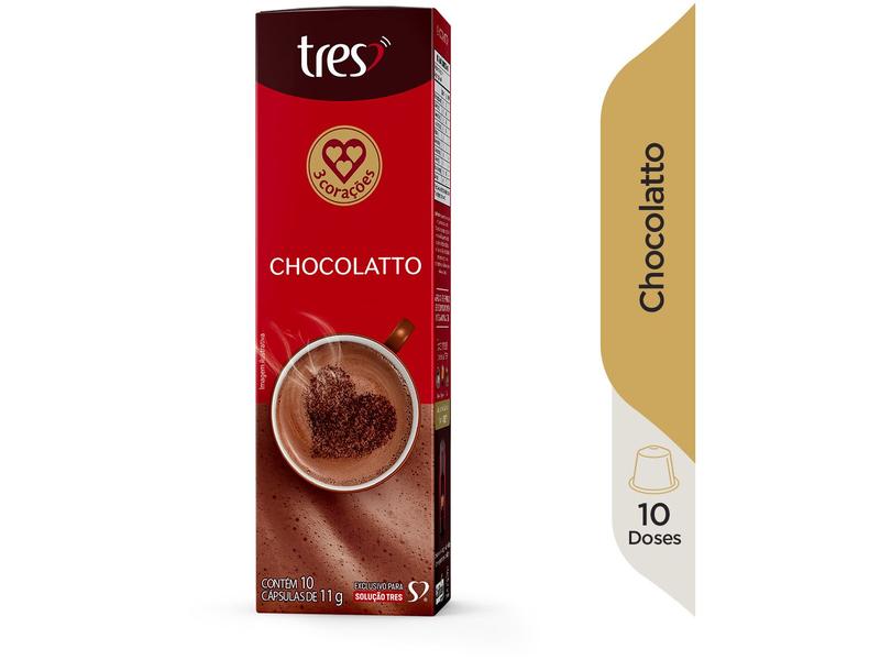 Cápsula Chocolatto TRES 3 Corações 10 Cápsulas Imagem de Cápsula Chocolatto TRES 3 Corações 10 Cápsulas