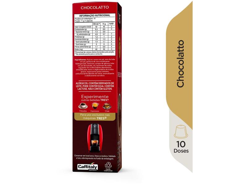 Cápsula Chocolatto TRES 3 Corações 10 Cápsulas Imagem de Cápsula Chocolatto TRES 3 Corações 10 Cápsulas