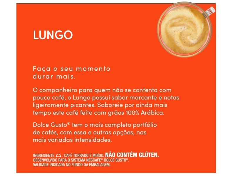 Imagem de Cápsula de Café Dolce Gusto Lungo 100% Arábica 10 Cápsulas