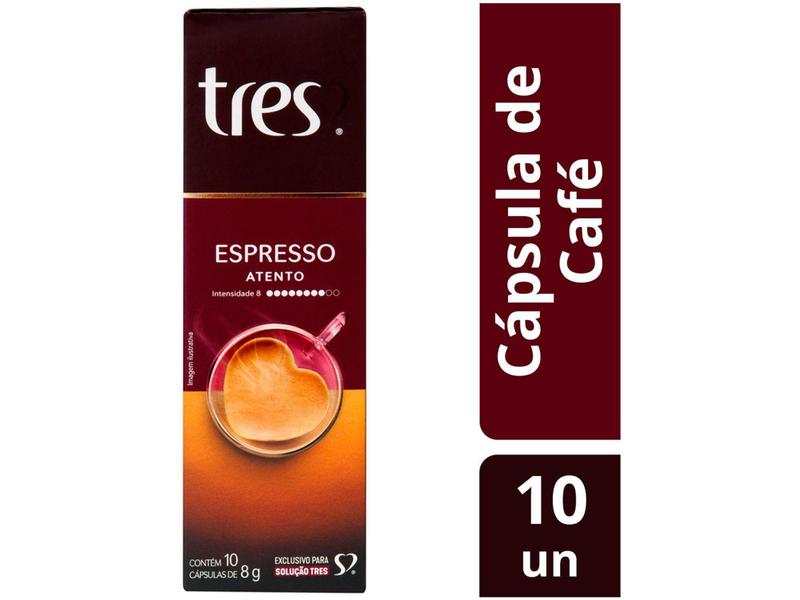 Imagem de Cápsula de Café Espresso Atento TRES 3 Corações - 10 Cápsulas