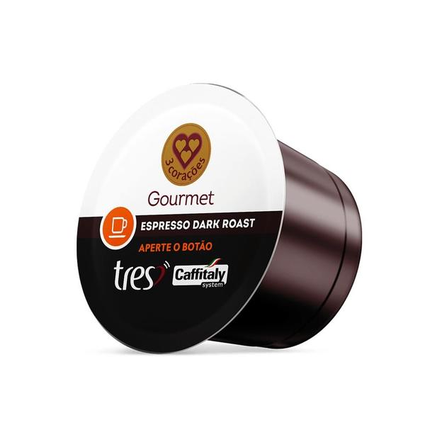 Cápsula de Café Espresso Gourmet Dark Roast TRES 3 Corações Imagem de Cápsula de Café Espresso Gourmet Dark Roast TRES 3 Corações