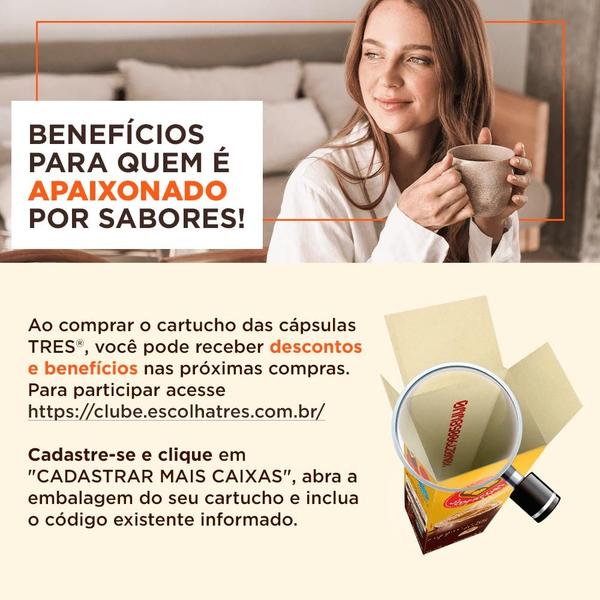 Cápsula de Café Espresso Gourmet Dark Roast TRES 3 Corações Imagem de Cápsula de Café Espresso Gourmet Dark Roast TRES 3 Corações