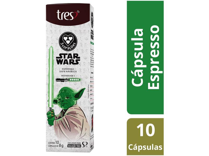 Imagem de Cápsula de Café Espresso Light Side Tres Expresso 100% Arábica Star Wars Mestre Yoda 10 Cápsulas