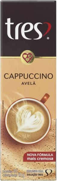 Cápsula de Cappuccino Avelã Tres 3 Corações 10cap 110g - Três Corações Imagem de Cápsula de Cappuccino Avelã Tres 3 Corações 10cap 110g