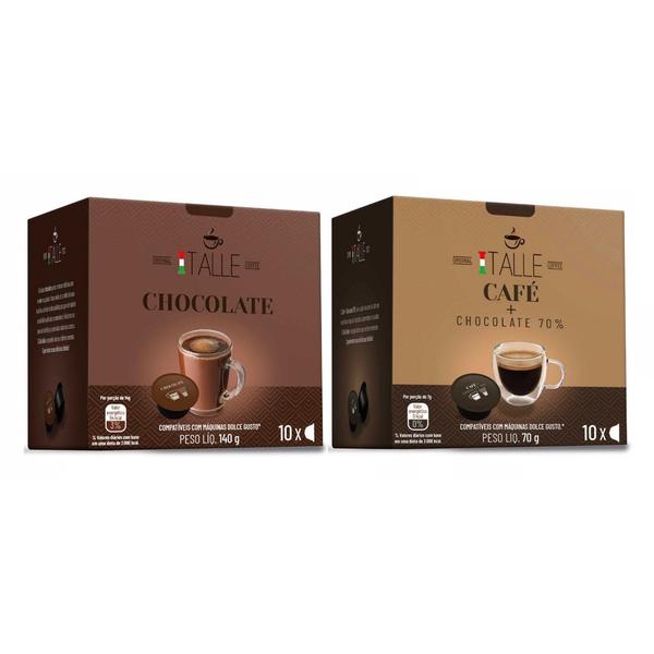 Imagem de Cápsula Dolce Gusto Chocolate E Cacau 70% Café Italle 20 Und