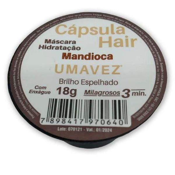 Imagem de Capsula Hair Hidratante Uma Vez Mandioca 18g - Cápsula Hair