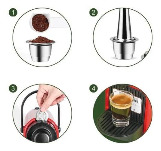 Imagem de Cápsula Nespresso Reutilizável Inox +Dosador +Pincel