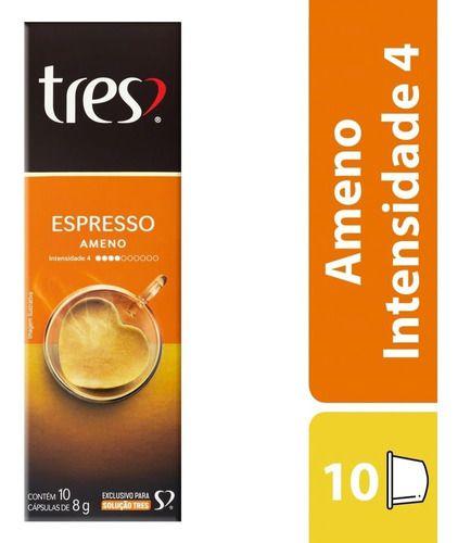 Imagem de Cápsula Três Corações Café Espresso Ameno 10 Unidades 80g