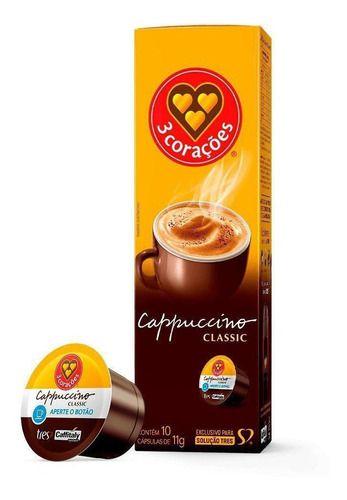 Imagem de Cápsula Três Corações Cappuccino Classic Tradicional 10 Unid