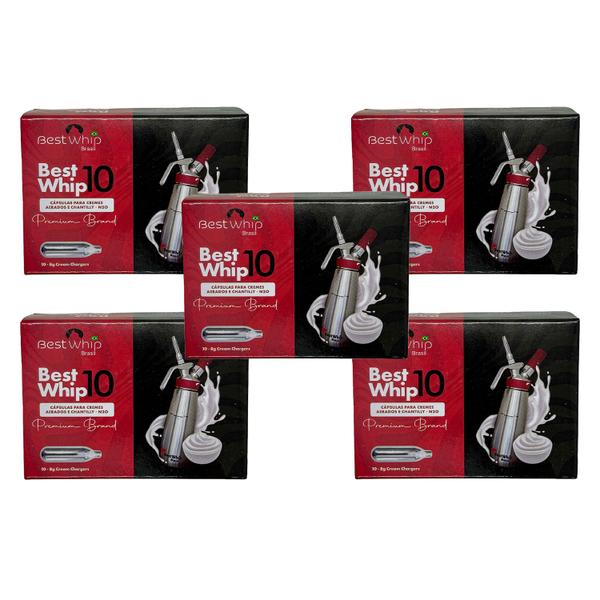 Cápsulas de Gás para Chantilly BestWhip para Sifão 50un Imagem de Cápsulas de Gás para Chantilly BestWhip para Sifão 50un