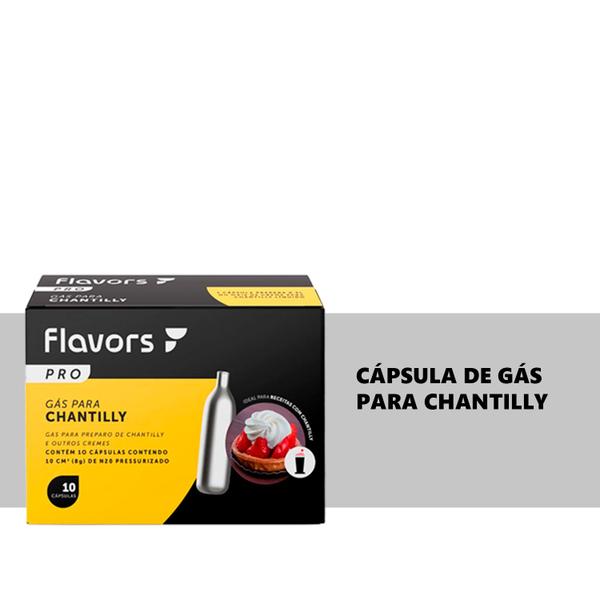 Cápsulas de Gás para Chantilly Flavors Pro para Sifão 10un Imagem de Cápsulas de Gás para Chantilly Flavors Pro para Sifão 10un