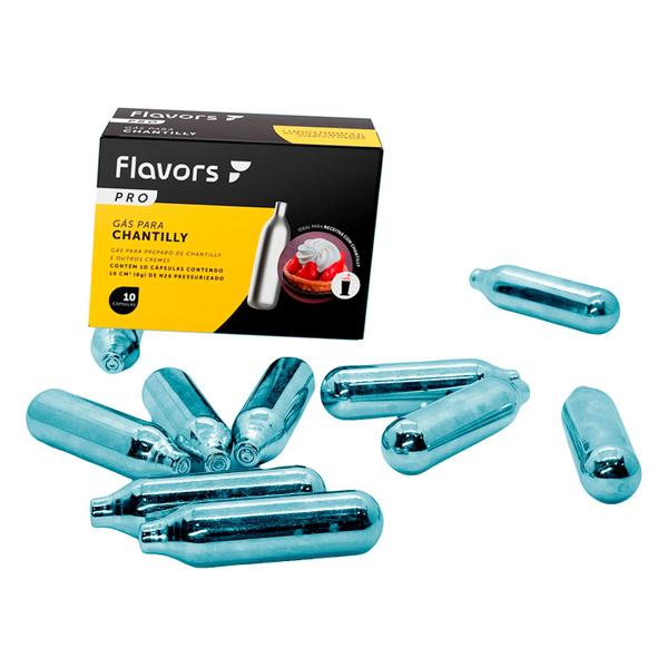 Cápsulas de Gás para Chantilly Flavors Pro para Sifão 10un Imagem de Cápsulas de Gás para Chantilly Flavors Pro para Sifão 10un